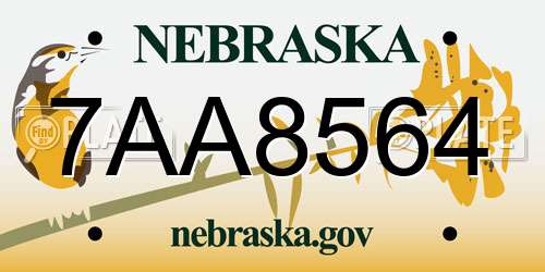 7AA8564 Nebraska License Plate