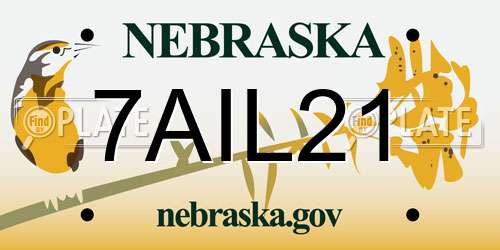 7AIL21 Nebraska License Plate