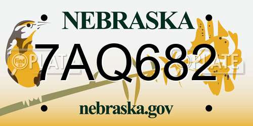 7AQ682 Nebraska License Plate