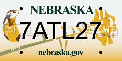7ATL27 Nebraska License Plate