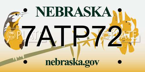 7ATP72 Nebraska License Plate