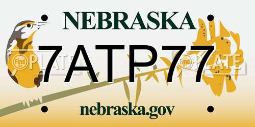 7ATP77 Nebraska License Plate