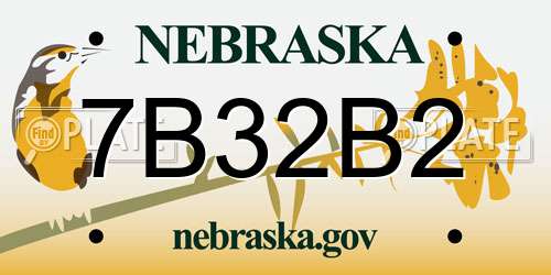 7B32B2 Nebraska License Plate