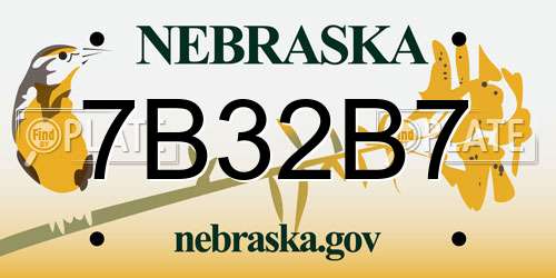 7B32B7 Nebraska License Plate