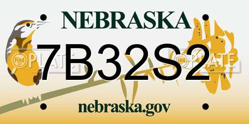 7B32S2 Nebraska License Plate