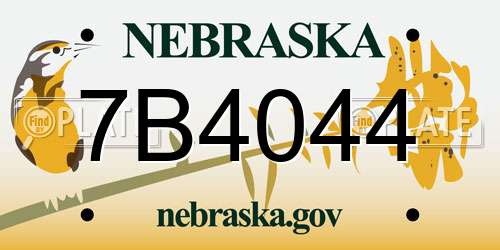 7B4044 Nebraska License Plate