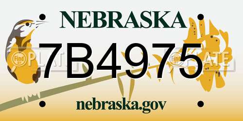 7B4975 Nebraska License Plate