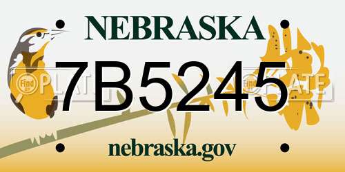 7B5245 Nebraska License Plate