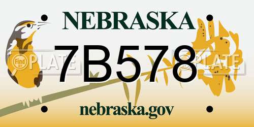 7B578 Nebraska License Plate