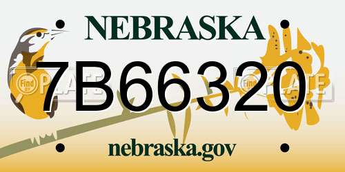 7B66320 Nebraska License Plate