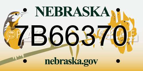7B66370 Nebraska License Plate