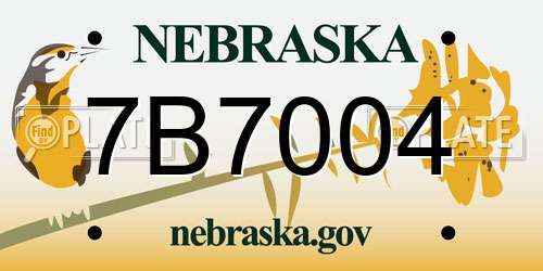 7B7004 Nebraska License Plate