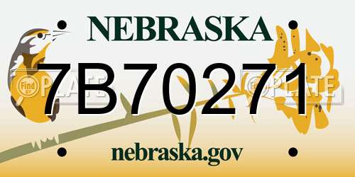 7B70271 Nebraska License Plate