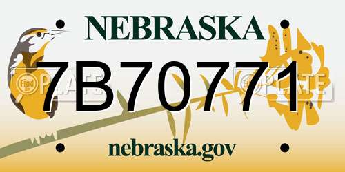 7B70771 Nebraska License Plate