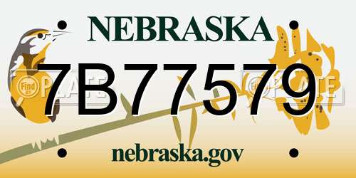 7B77579 Nebraska License Plate