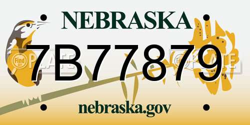 7B77879 Nebraska License Plate