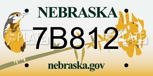 7B812 Nebraska License Plate