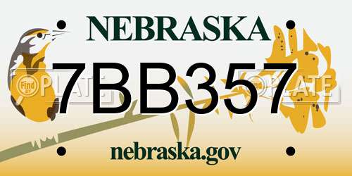 7BB357 Nebraska License Plate