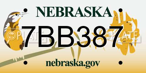 7BB387 Nebraska License Plate