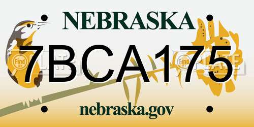 7BCA175 Nebraska License Plate