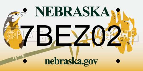 7BEZ02 Nebraska License Plate