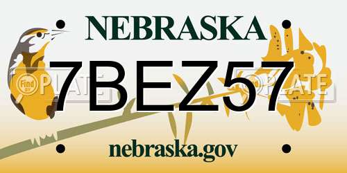 7BEZ57 Nebraska License Plate