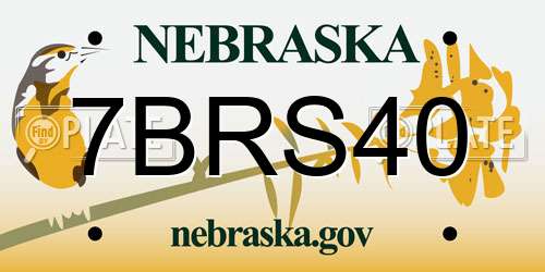 7BRS40 Nebraska License Plate