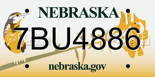 7BU4886 Nebraska License Plate