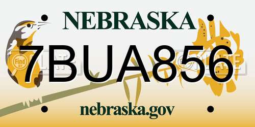 7BUA856 Nebraska License Plate