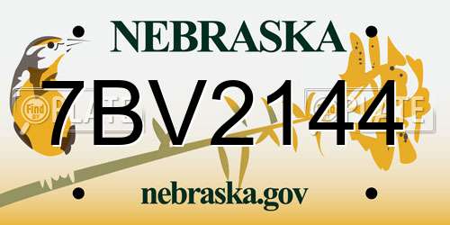 7BV2144 Nebraska License Plate