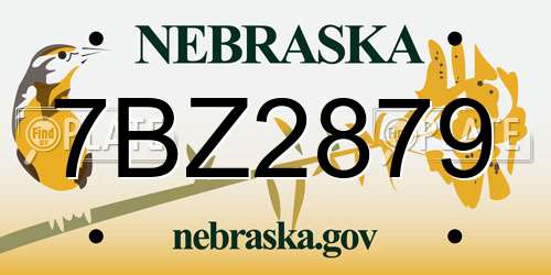 7BZ2879 Nebraska License Plate