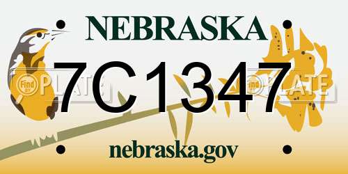 7C1347 Nebraska License Plate