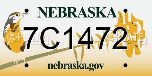 7C1472 Nebraska License Plate