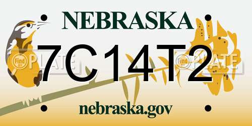 7C14T2 Nebraska License Plate
