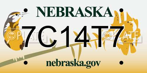7C14T7 Nebraska License Plate