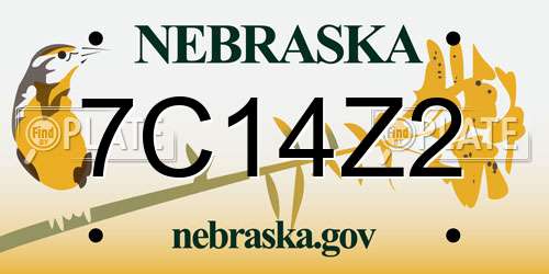 7C14Z2 Nebraska License Plate