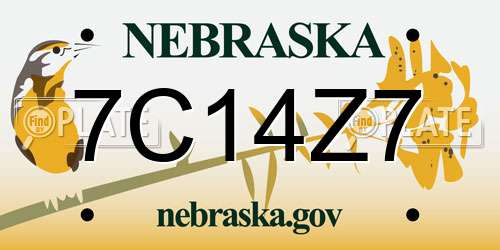 7C14Z7 Nebraska License Plate