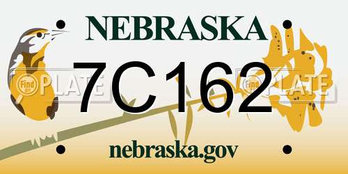 7C162 Nebraska License Plate