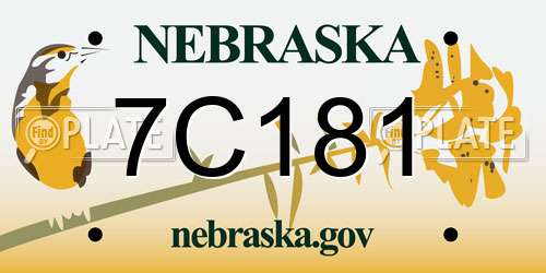 7C181 Nebraska License Plate