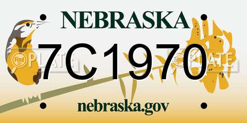 7C1970 Nebraska License Plate