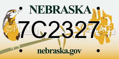 7C2327 Nebraska License Plate