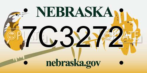 7C3272 Nebraska License Plate