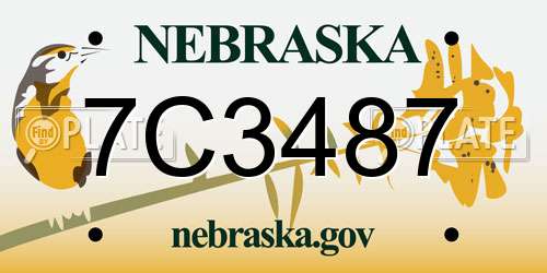 7C3487 Nebraska License Plate