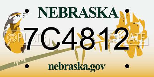 7C4812 Nebraska License Plate