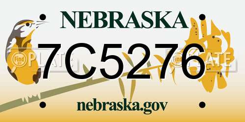 7C5276 Nebraska License Plate