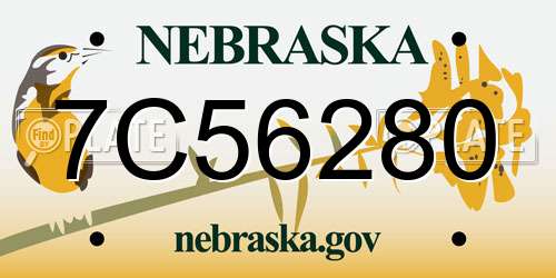 7C56280 Nebraska License Plate