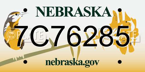 7C76285 Nebraska License Plate