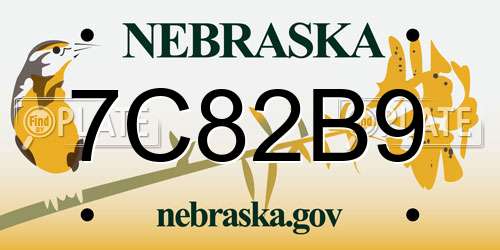 7C82B9 Nebraska License Plate