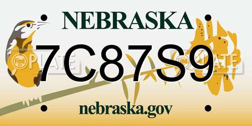 7C87S9 Nebraska License Plate