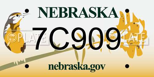 7C909 Nebraska License Plate